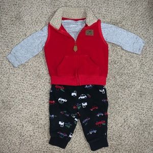 SOLD 3 piece vest set Christmas baby boy
